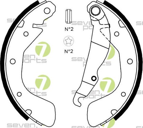 7 SEVEN PARTS SVG10383 - Set saboti frana aaoparts.ro