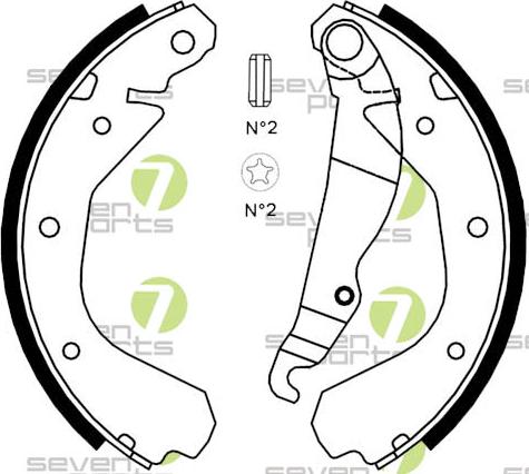 7 SEVEN PARTS SVG10323 - Set saboti frana aaoparts.ro