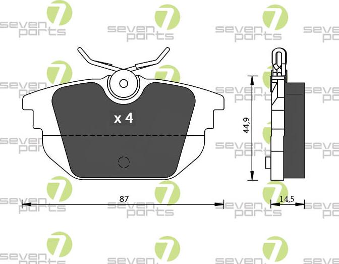 7 SEVEN PARTS SVP19580 - Set placute frana,frana disc aaoparts.ro