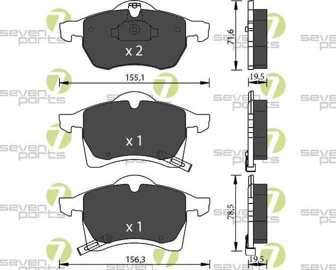 7 SEVEN PARTS SVP19520 - Set placute frana,frana disc aaoparts.ro