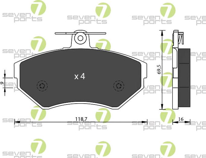 7 SEVEN PARTS SVP19330 - Set placute frana,frana disc aaoparts.ro