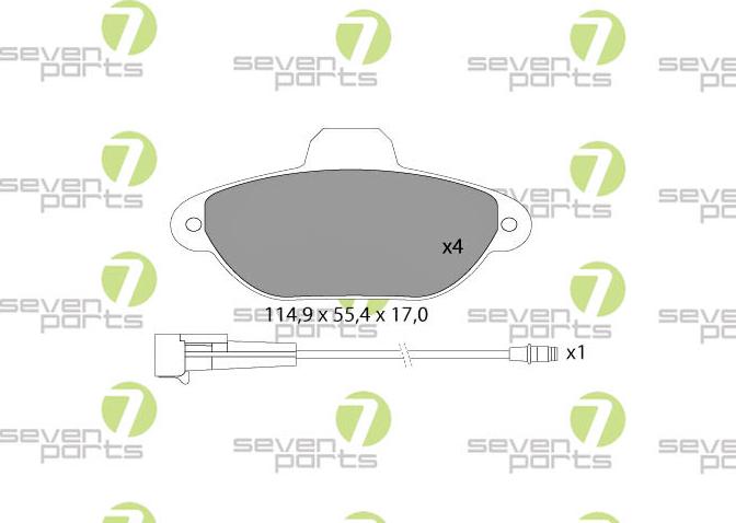 7 SEVEN PARTS SVP14951 - Set placute frana,frana disc aaoparts.ro