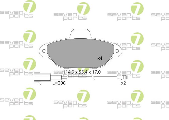 7 SEVEN PARTS SVP14953 - Set placute frana,frana disc aaoparts.ro