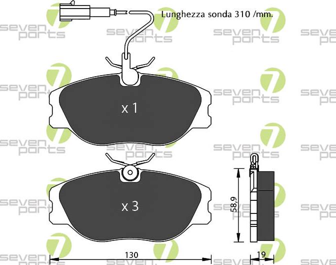 7 SEVEN PARTS SVP14873 - Set placute frana,frana disc aaoparts.ro