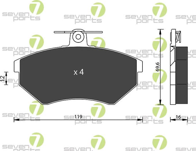 7 SEVEN PARTS SVP15601 - Set placute frana,frana disc aaoparts.ro