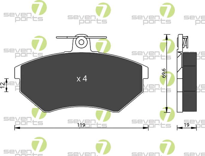 7 SEVEN PARTS SVP15611 - Set placute frana,frana disc aaoparts.ro
