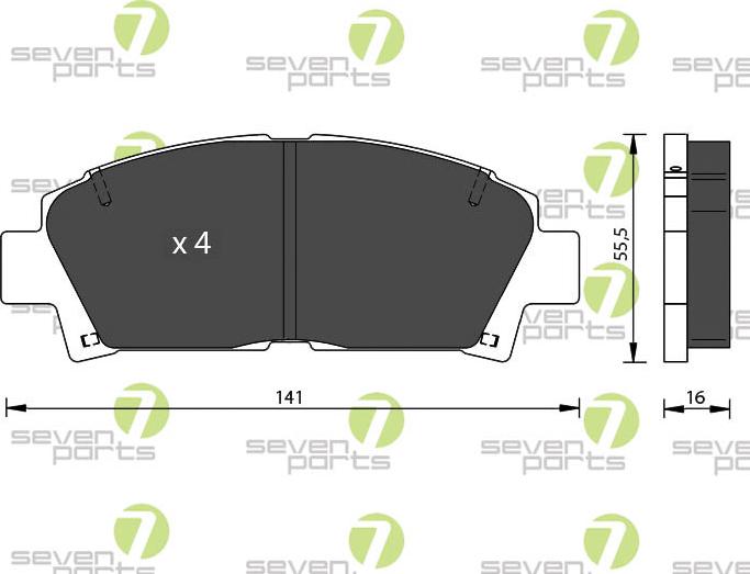 7 SEVEN PARTS SVP17290 - Set placute frana,frana disc aaoparts.ro