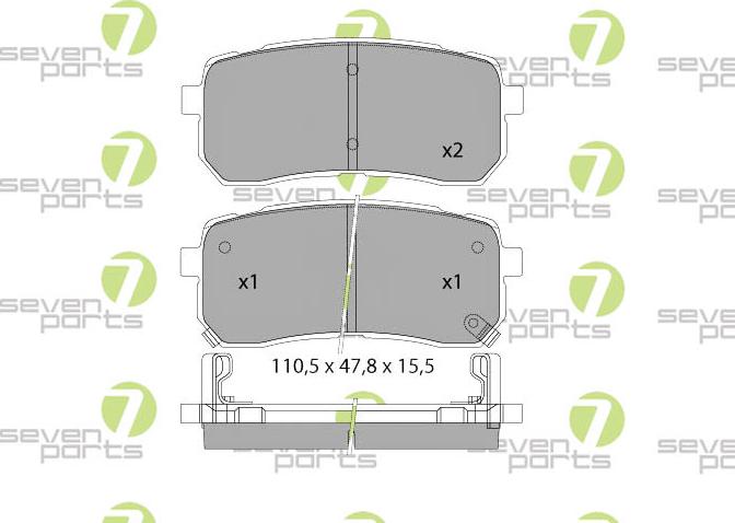 7 SEVEN PARTS SVP25570 - Set placute frana,frana disc aaoparts.ro