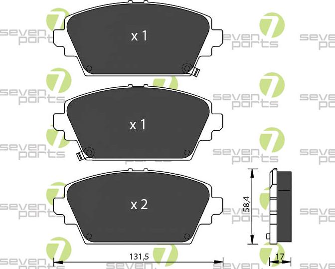 7 SEVEN PARTS SVP20900 - Set placute frana,frana disc aaoparts.ro