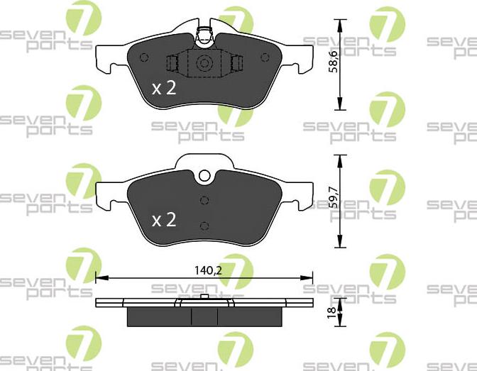 7 SEVEN PARTS SVP21700 - Set placute frana,frana disc aaoparts.ro