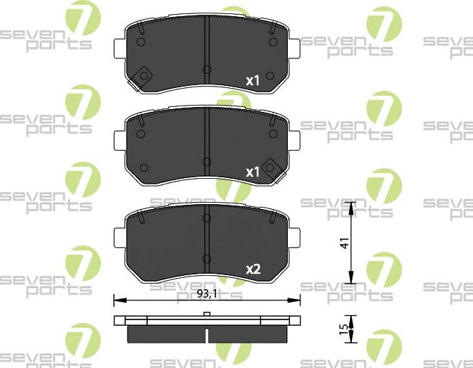 7 SEVEN PARTS SVP28690 - Set placute frana,frana disc aaoparts.ro