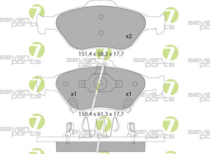 7 SEVEN PARTS SVP23710 - Set placute frana,frana disc aaoparts.ro