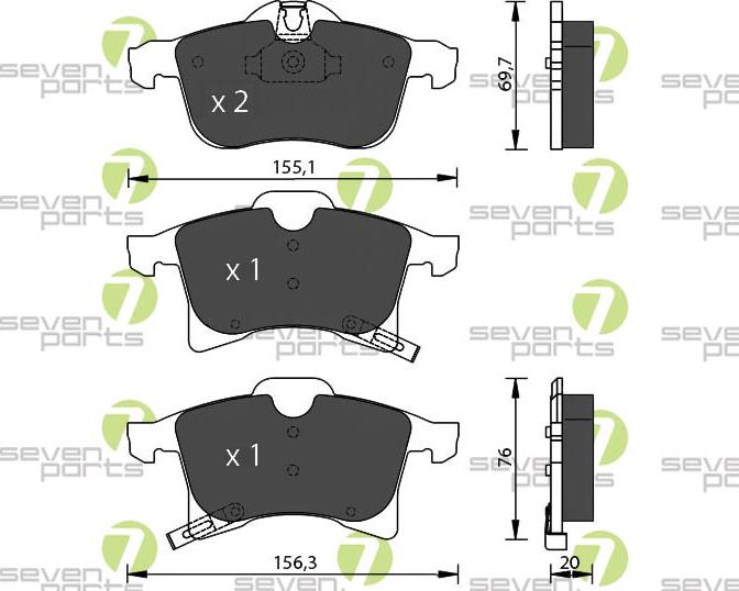 7 SEVEN PARTS SVP22550 - Set placute frana,frana disc aaoparts.ro