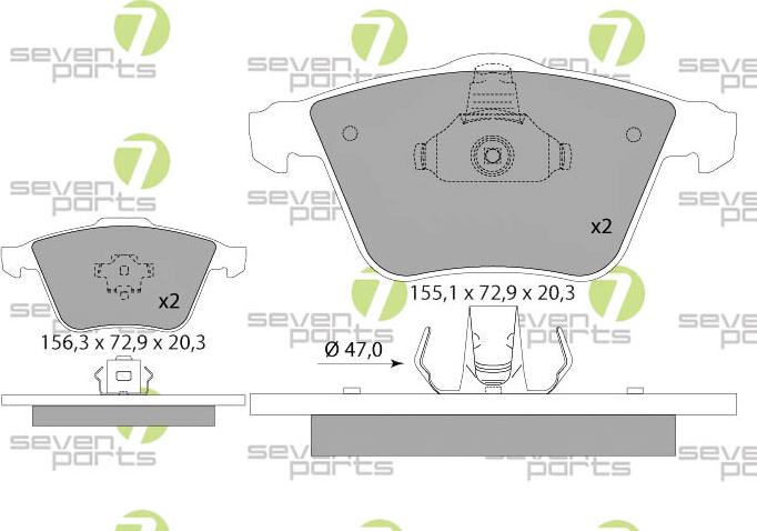 7 SEVEN PARTS SVP22100 - Set placute frana,frana disc aaoparts.ro
