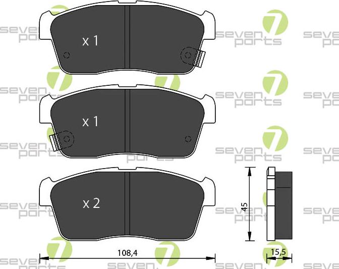 7 SEVEN PARTS SVP22280 - Set placute frana,frana disc aaoparts.ro