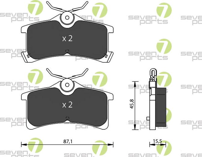 7 SEVEN PARTS SVP22780 - Set placute frana,frana disc aaoparts.ro