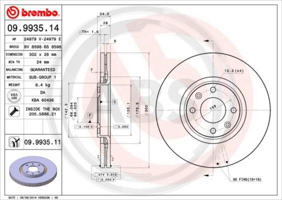 A.B.S. 09.9935.11 - Disc frana aaoparts.ro