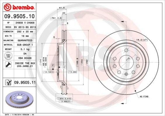 A.B.S. 09.9505.11 - Disc frana aaoparts.ro