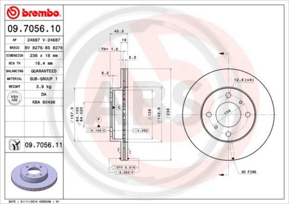 A.B.S. 09.7056.10 - Disc frana aaoparts.ro