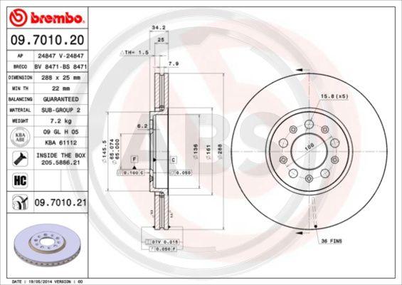 A.B.S. 09.7010.21 - Disc frana aaoparts.ro