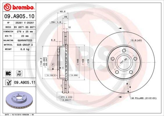A.B.S. 09.A905.10 - Disc frana aaoparts.ro