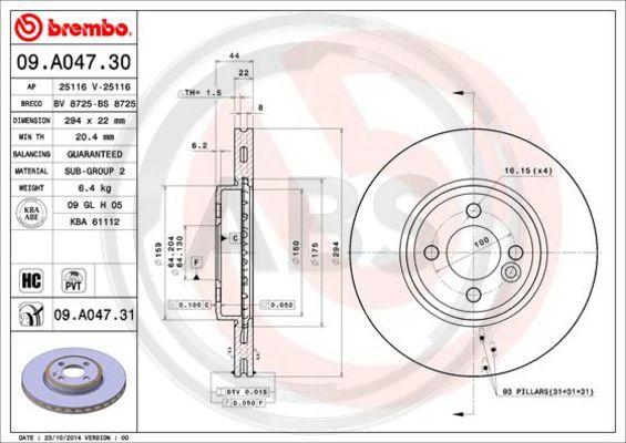 A.B.S. 09.A047.31 - Disc frana aaoparts.ro