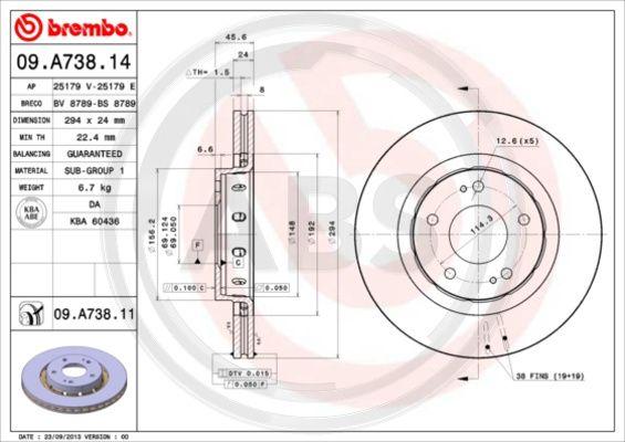 A.B.S. 09.A738.11 - Disc frana aaoparts.ro
