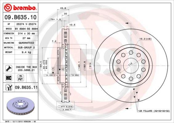A.B.S. 09.B635.11 - Disc frana aaoparts.ro