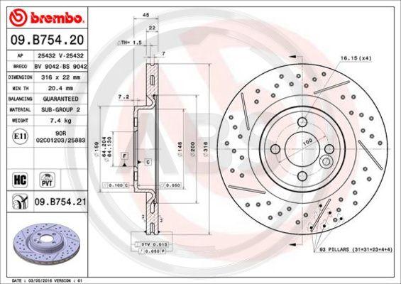 A.B.S. 09.B754.21 - Disc frana aaoparts.ro