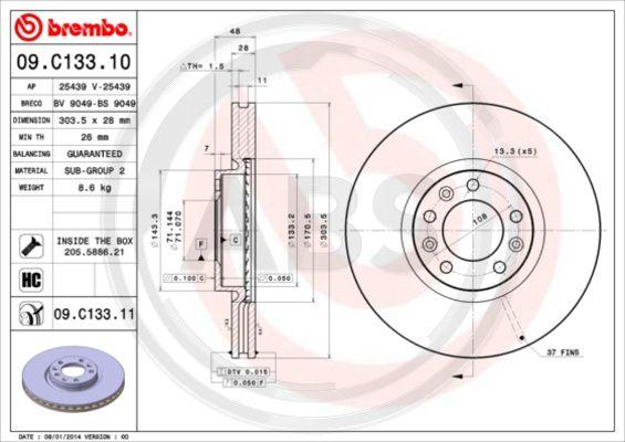 A.B.S. 09.C133.11 - Disc frana aaoparts.ro