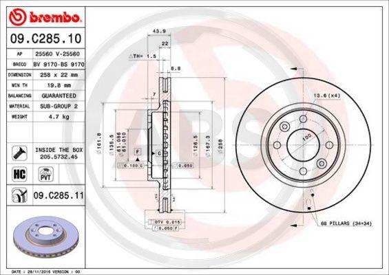 A.B.S. 09.C285.11 - Disc frana aaoparts.ro