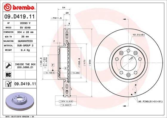 A.B.S. 09.D419.11 - Disc frana aaoparts.ro