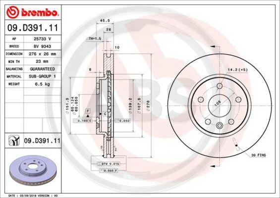 A.B.S. 09.D391.11 - Disc frana aaoparts.ro