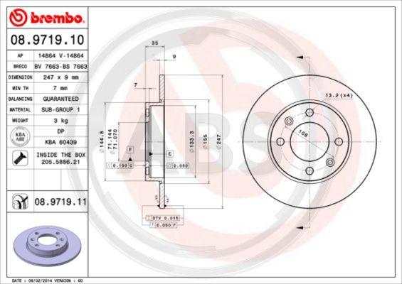 A.B.S. 08.9719.11 - Disc frana aaoparts.ro