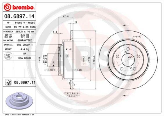 A.B.S. 08.6897.11 - Disc frana aaoparts.ro