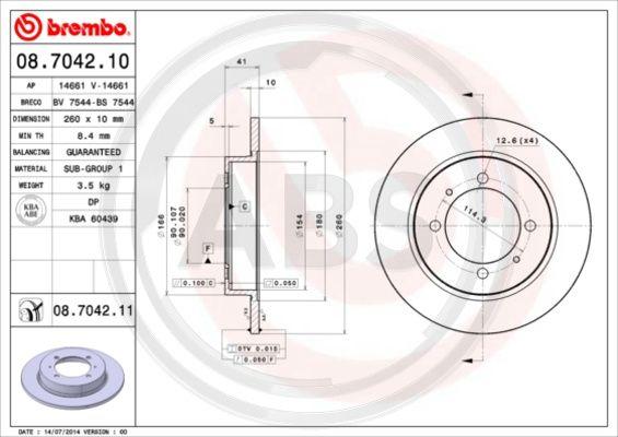 A.B.S. 08.7042.11 - Disc frana aaoparts.ro