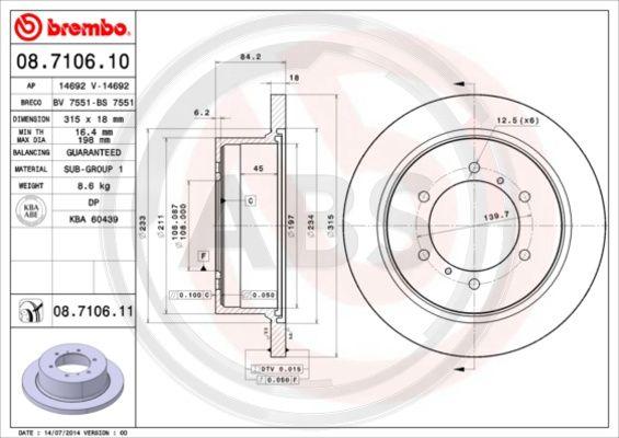 A.B.S. 08.7106.10 - Disc frana aaoparts.ro