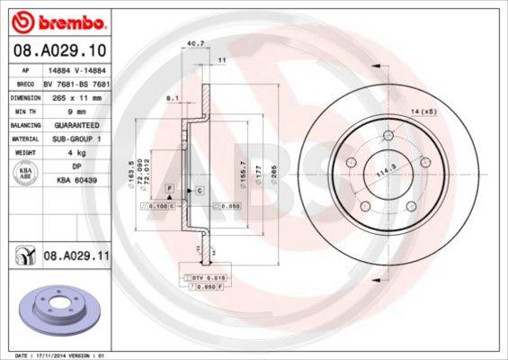 A.B.S. 08.A029.11 - Disc frana aaoparts.ro