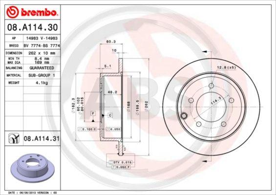 A.B.S. 08.A114.31 - Disc frana aaoparts.ro