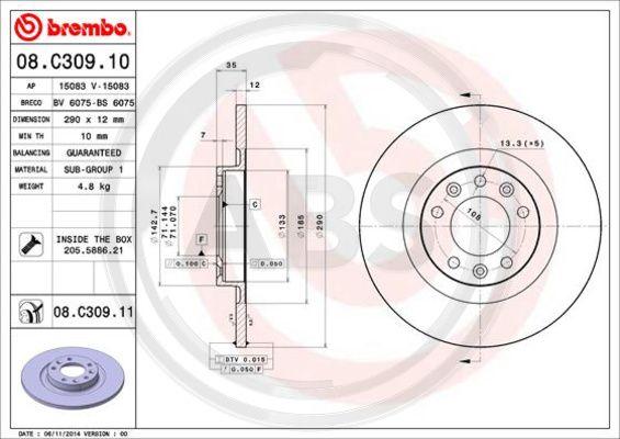 A.B.S. 08.C309.11 - Disc frana aaoparts.ro