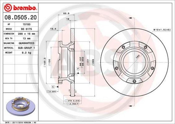 A.B.S. 08.D505.20 - Disc frana aaoparts.ro