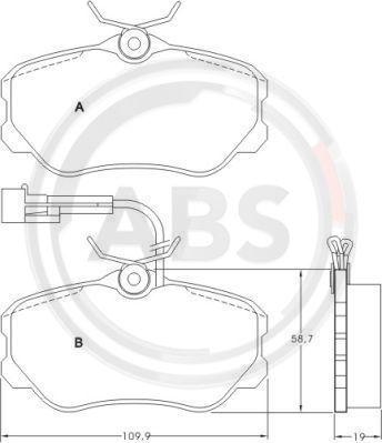 A.B.S. 36655 - Set placute frana,frana disc aaoparts.ro