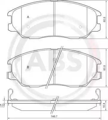 A.B.S. 37548 - Set placute frana,frana disc aaoparts.ro