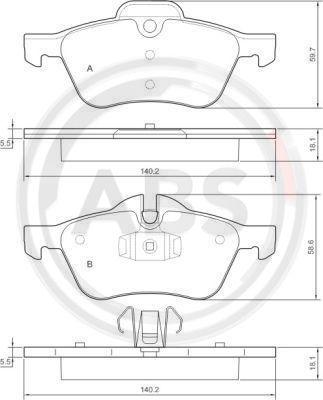 A.B.S. 37279 - Set placute frana,frana disc aaoparts.ro