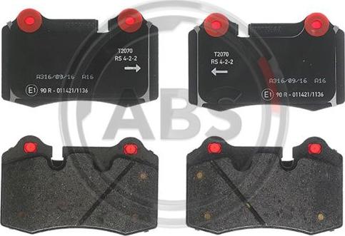 A.B.S. P02003 - Set placute frana,frana disc aaoparts.ro