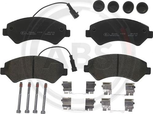A.B.S. P23161 - Set placute frana,frana disc aaoparts.ro