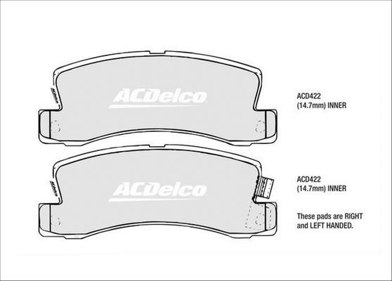 ACDelco ACD422 - Set placute frana,frana disc aaoparts.ro