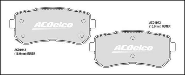 ACDelco ACD1943 - Set placute frana,frana disc aaoparts.ro