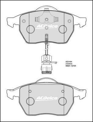 ACDelco ACD1404 - Set placute frana,frana disc aaoparts.ro