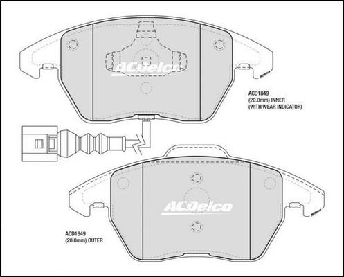 ACDelco ACD1849 - Set placute frana,frana disc aaoparts.ro